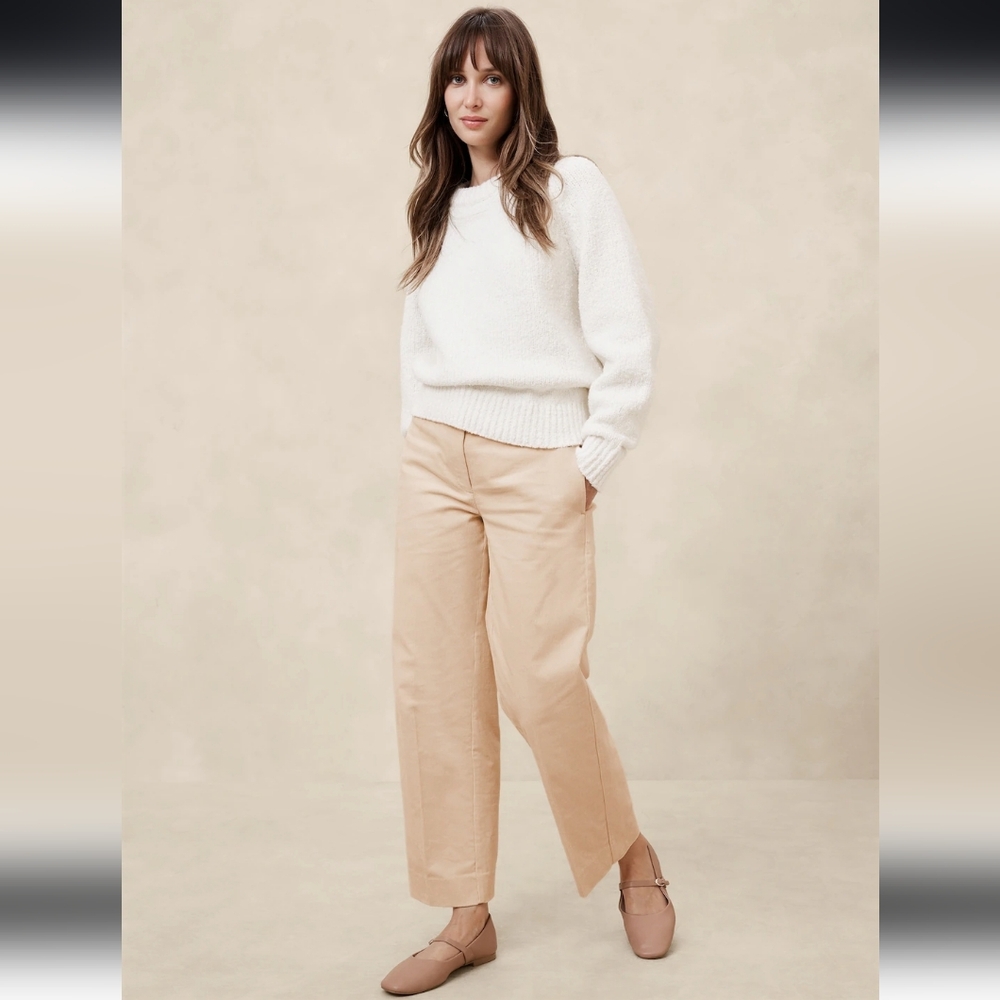 NWT Banana Republic Women's Beige Corduroy Straight Trouser - Size 8